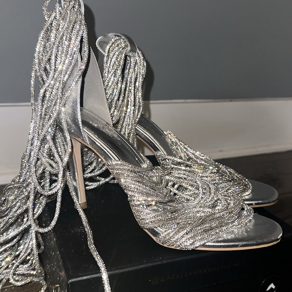 Azalea Wang Silver Heels size 7.5 - Picture 3 of 4